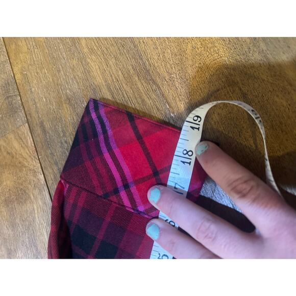 J. Jill Soft Button-Front Plaid Tunic Scarlet Multi Medium Tall Cozy Transition - Picture 7 of 10